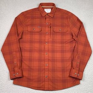 Poncho Flannel Shirt Men's Size M Slim Fit Plaid Long Sleeve Outdoor Medium EUC
